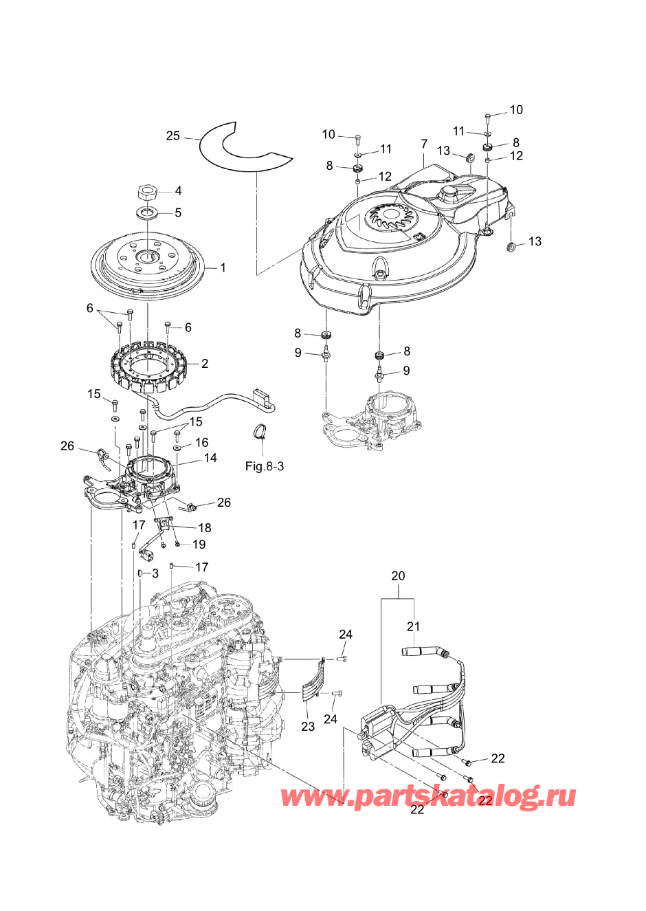 Tohatsu MFS100A (002-21059-1BA) / Fig.06 Магнето 