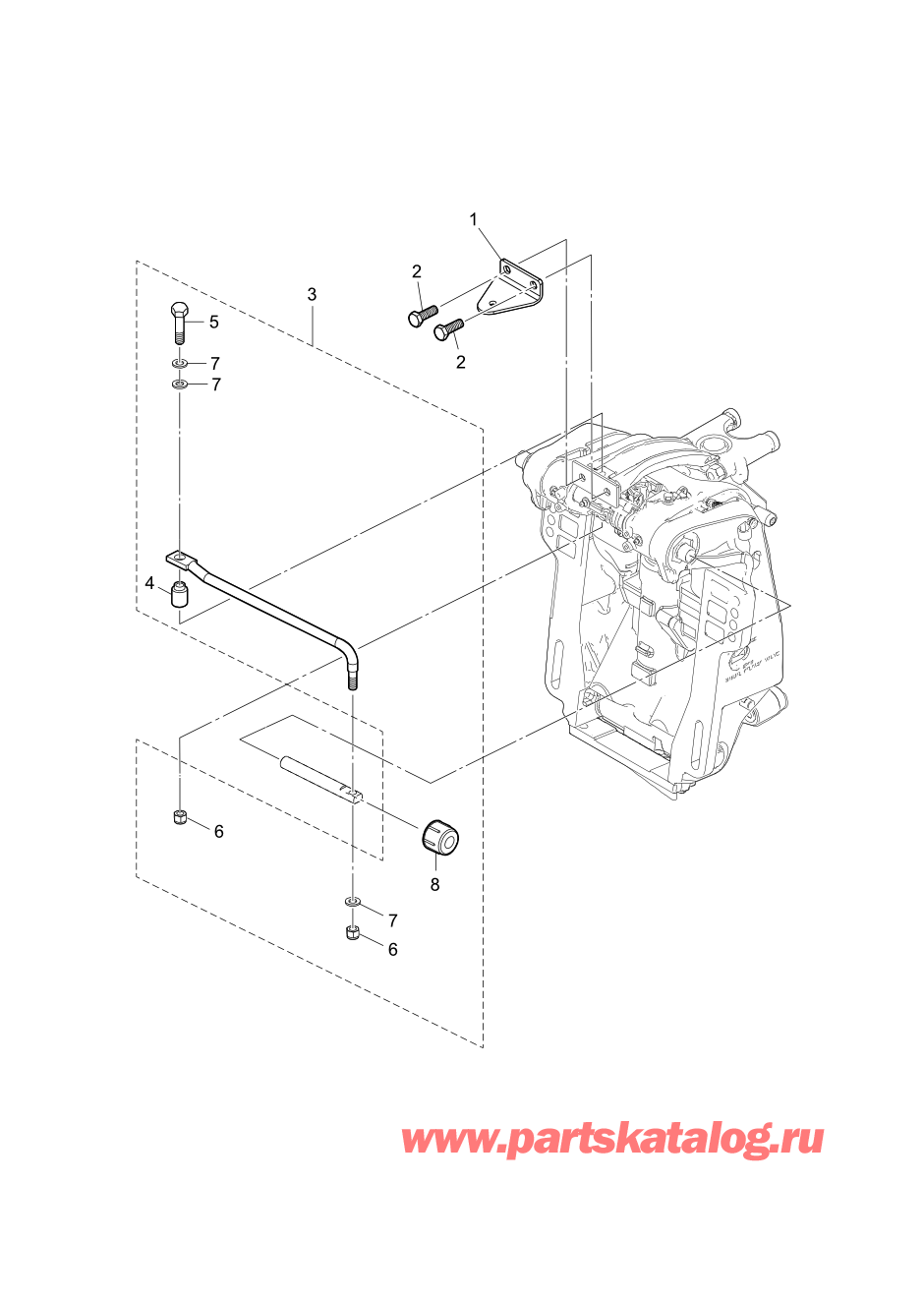 Tohatsu MFS100A (002-21059-1BA) / Fig.15 Рулевая система 