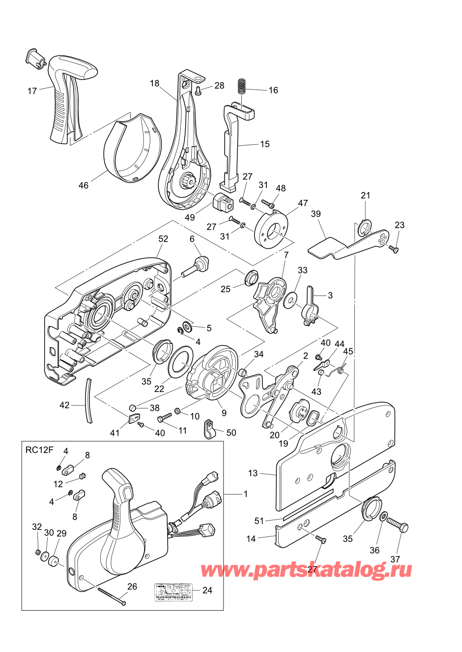 Tohatsu MFS100A (002-21059-1BA) / Fig.18 детали и запчасти Of Дистанционное управление 