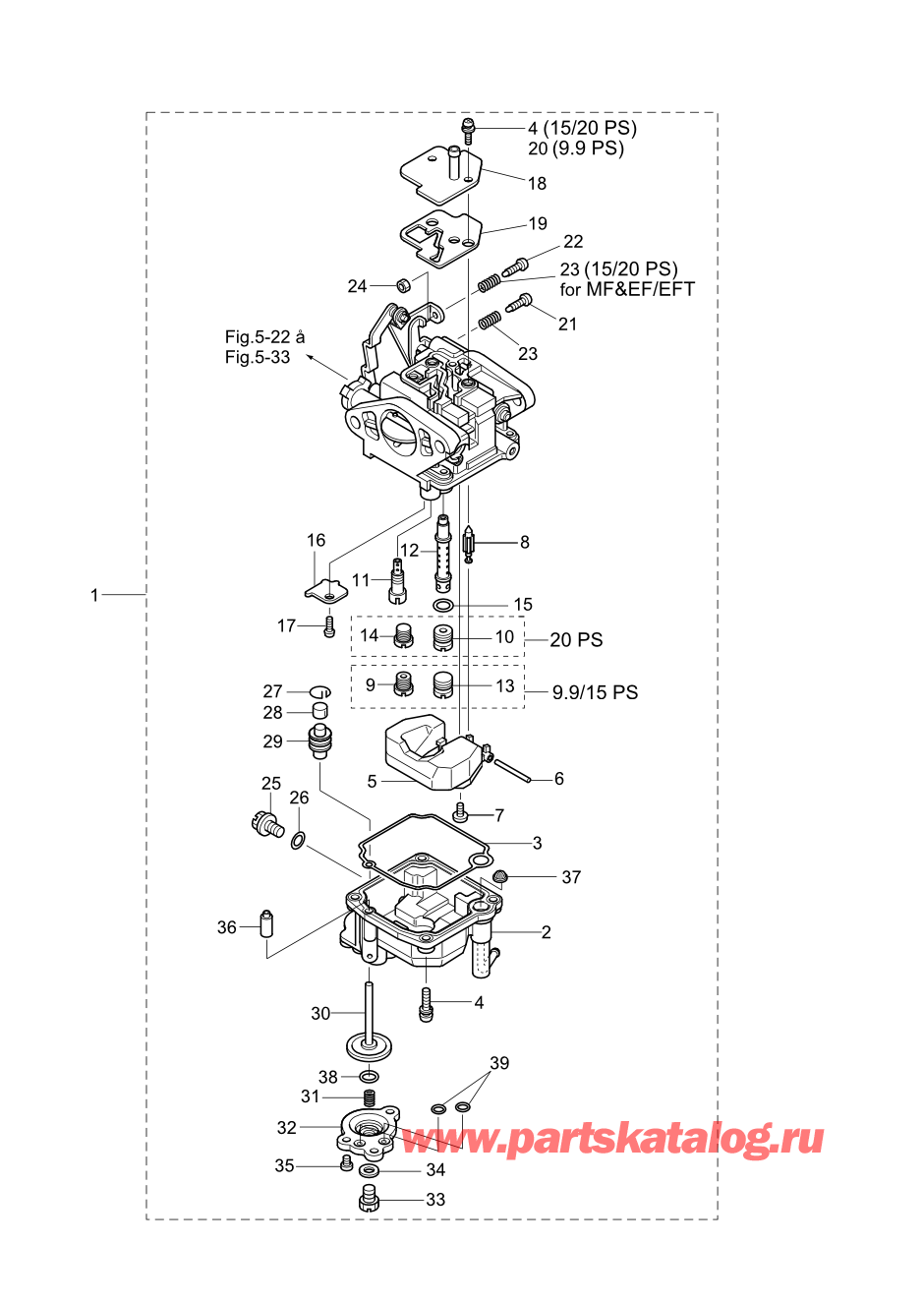 Tohatsu MFS15-D (002-21054-0AF) / Fig.06 Карбюратор