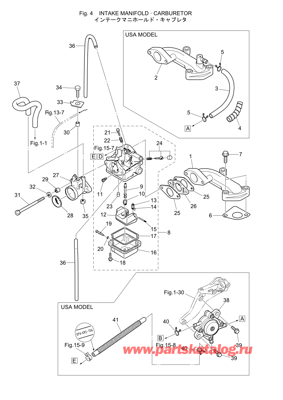 Tohatsu MFS2.5B (002-21052-6) / Fig.04 Впускной коллектор / Карбюратор 