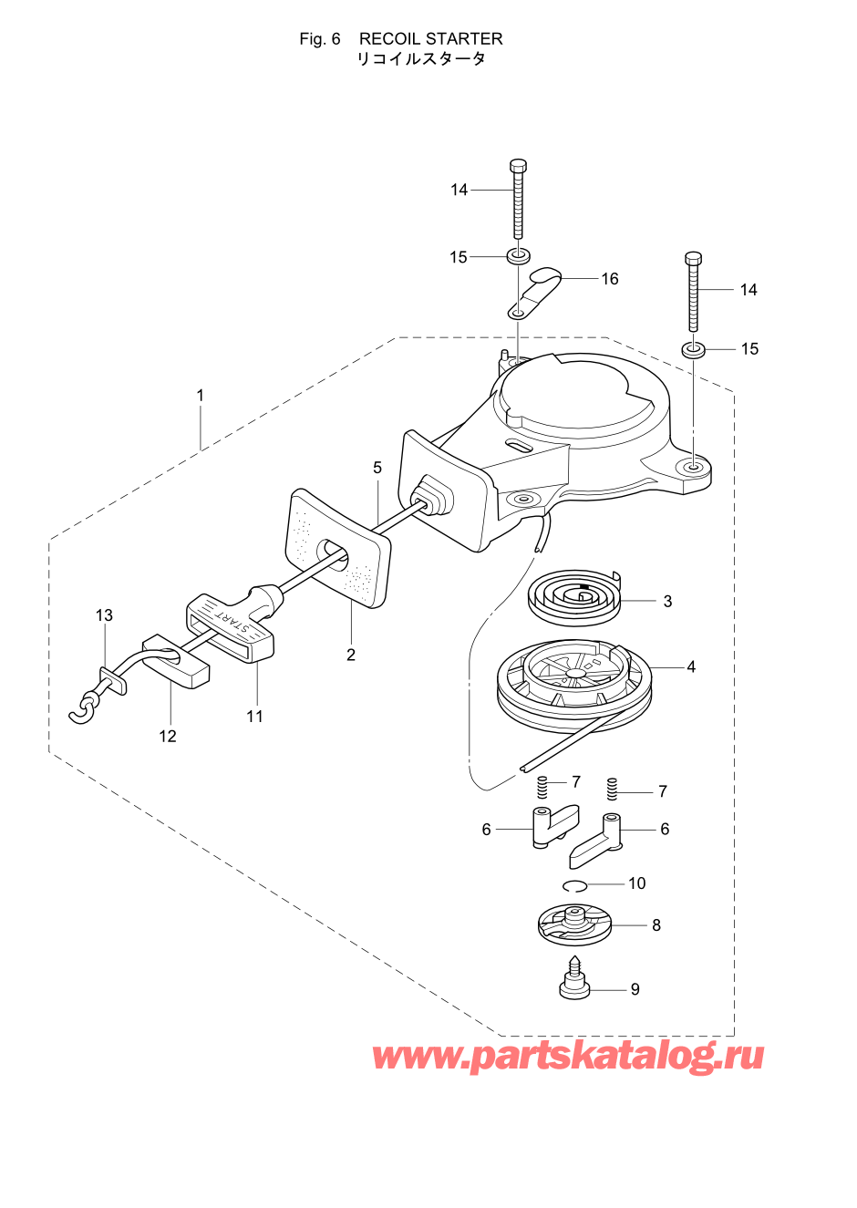 Tohatsu MFS2.5B (002-21052-6) / Fig.06 Барабанный стартер 