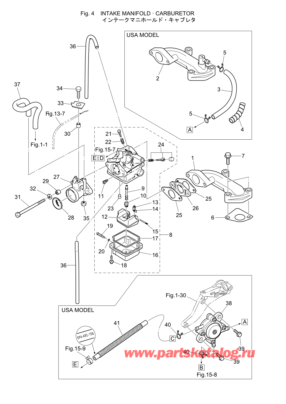 Tohatsu MFS2.5B (002-21052-0AE) / Fig.04 Впускной коллектор / Карбюратор 