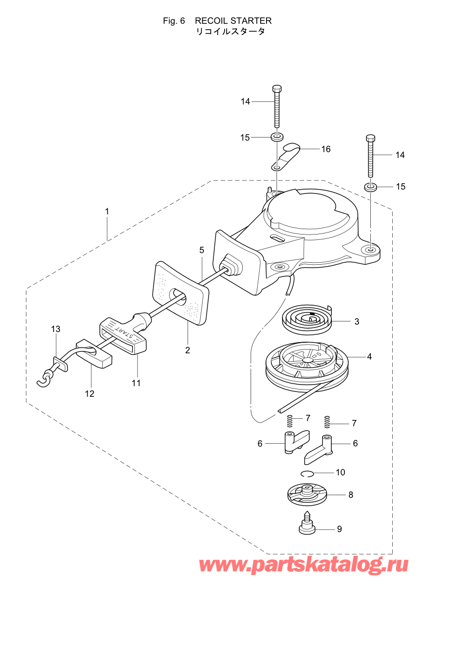 Tohatsu MFS2.5B (002-21052-0AE) / Fig.06 Барабанный стартер 