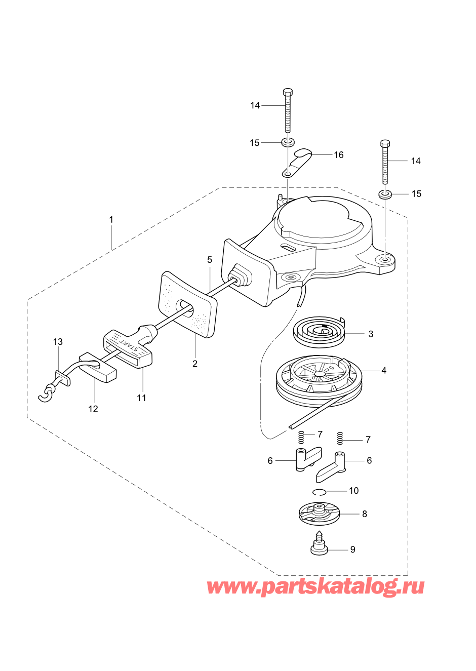 Tohatsu MFS2.5B (002-21052-0AF) / Fig.06 Барабанный стартер 