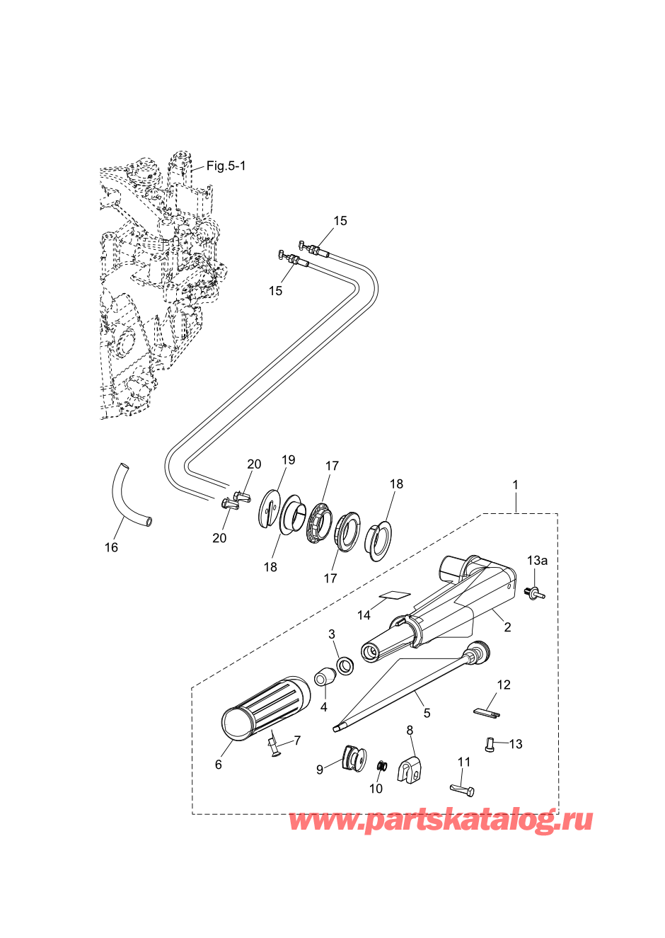 Tohatsu MFS2.5C (002-21052-1AK) / Fig.12 Румпель 