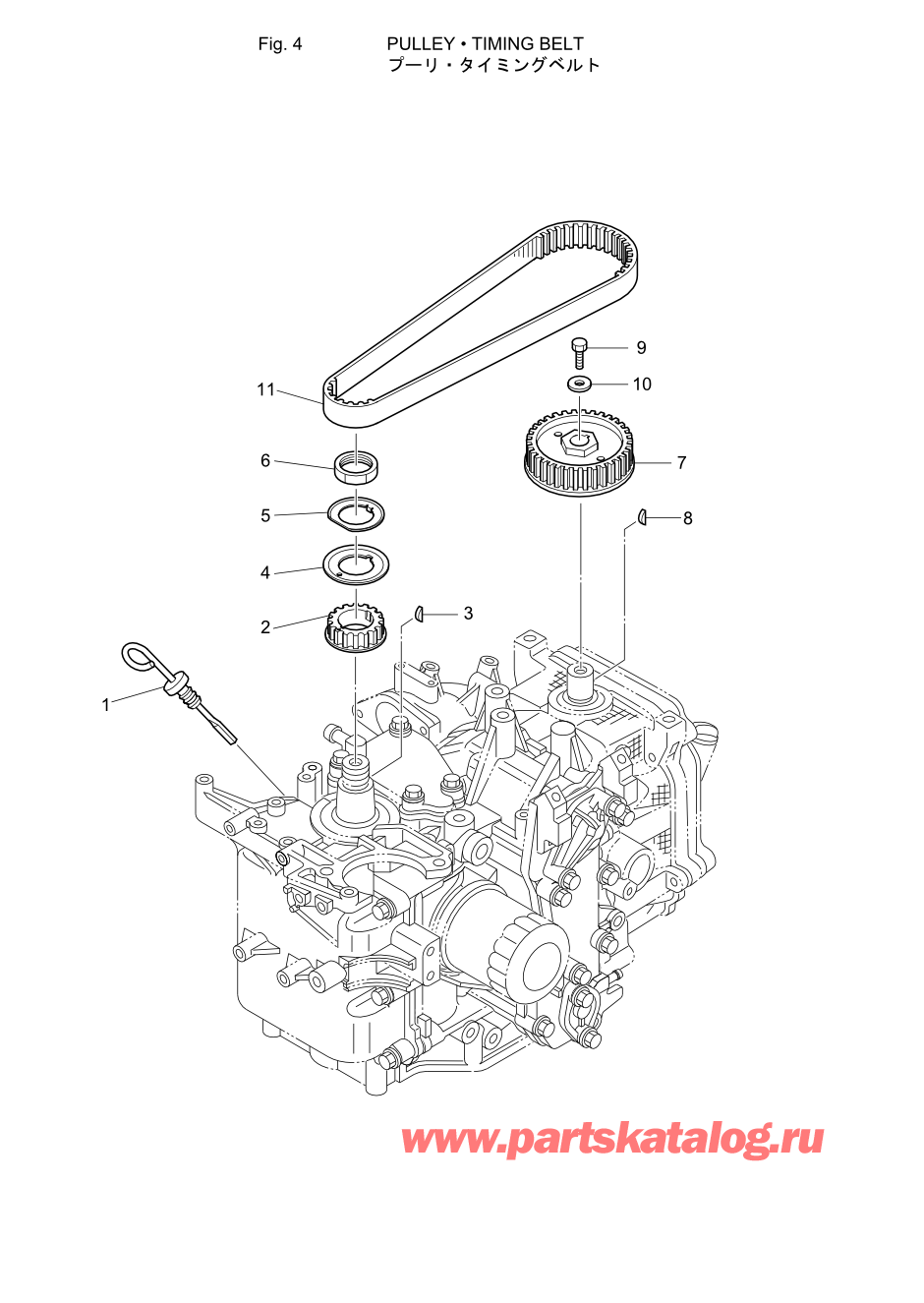 Tohatsu MFS20-C (002-21054-6) / Fig.04 Шкив / Ремень распредвала 