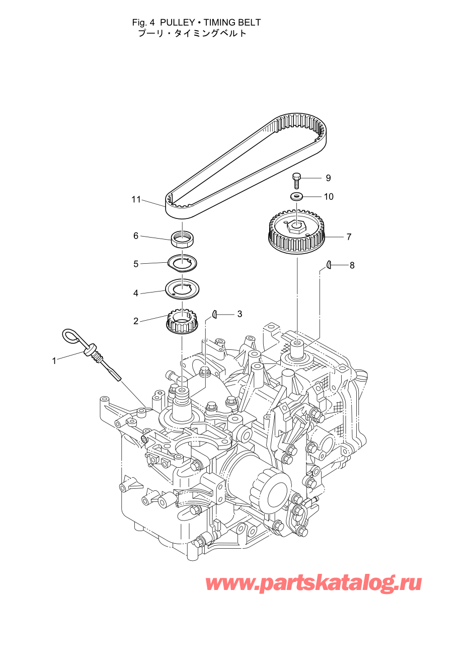 Tohatsu MFS20-D (002-21054-0AE) / Fig.04 Шкив / Ремень распредвала 