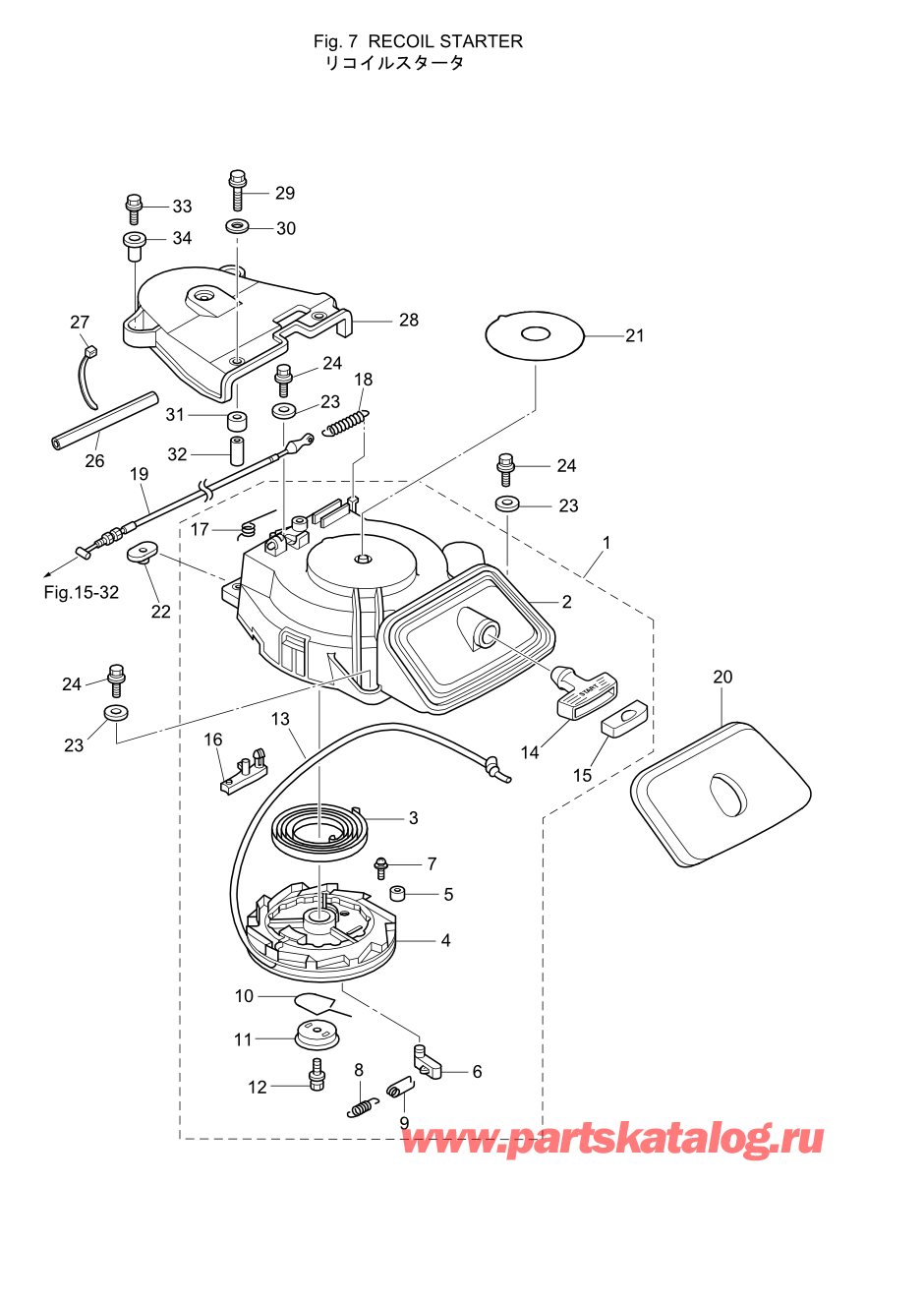 Tohatsu MFS20-D (002-21054-0AE) / Fig.07 Барабанный стартер 