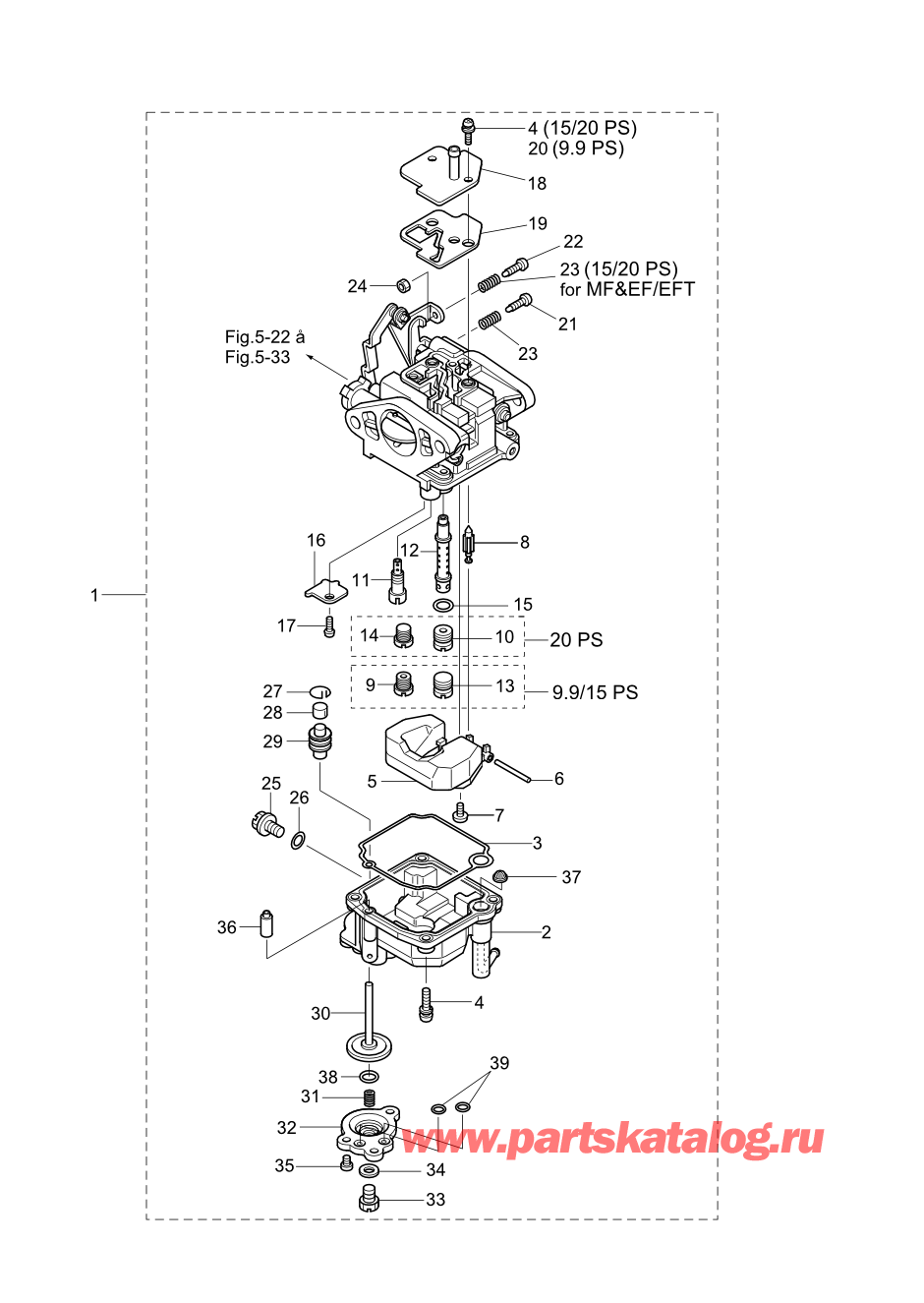 Tohatsu MFS20-D (002-21054-0AF) / Fig.06 Карбюратор 