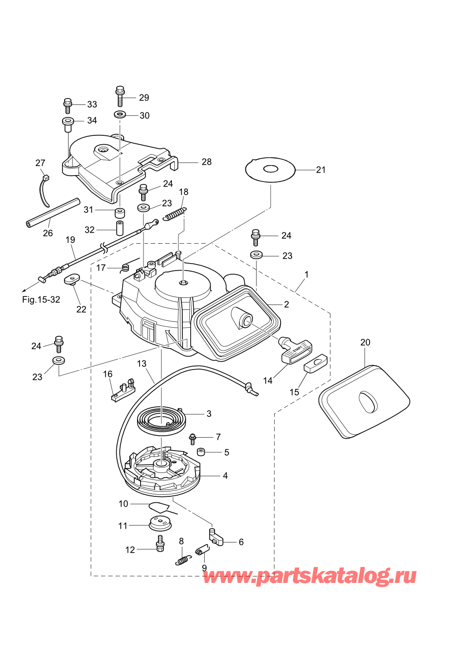 Tohatsu MFS20-D (002-21054-0AF) / Fig.07 Барабанный стартер 