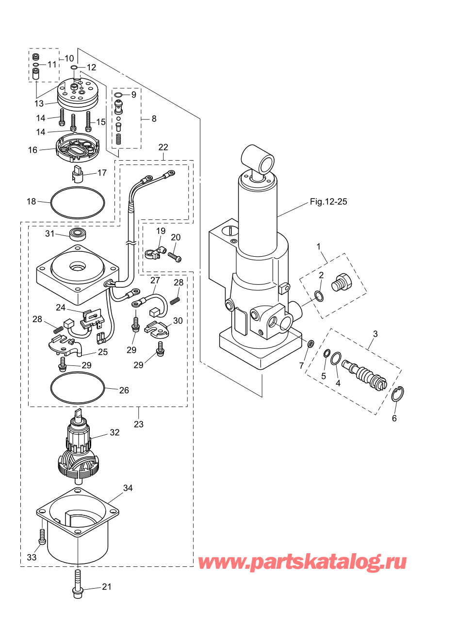 Tohatsu MFS20-D (002-21054-0AF) / Fig.13 Управление наклоном 