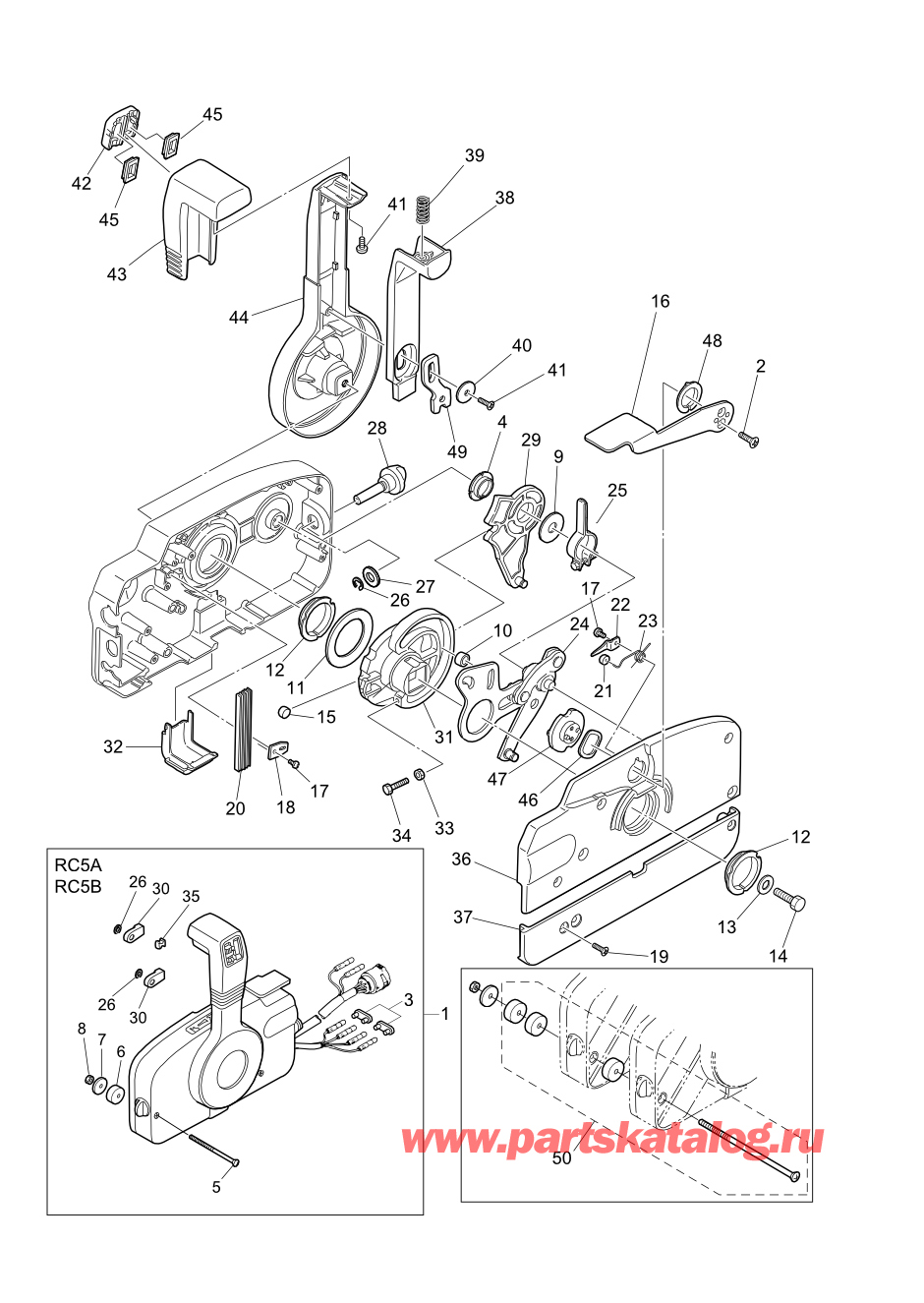 Tohatsu MFS20-D (002-21054-0AF) / Fig.20 детали и запчасти Of Дистанционное управление 