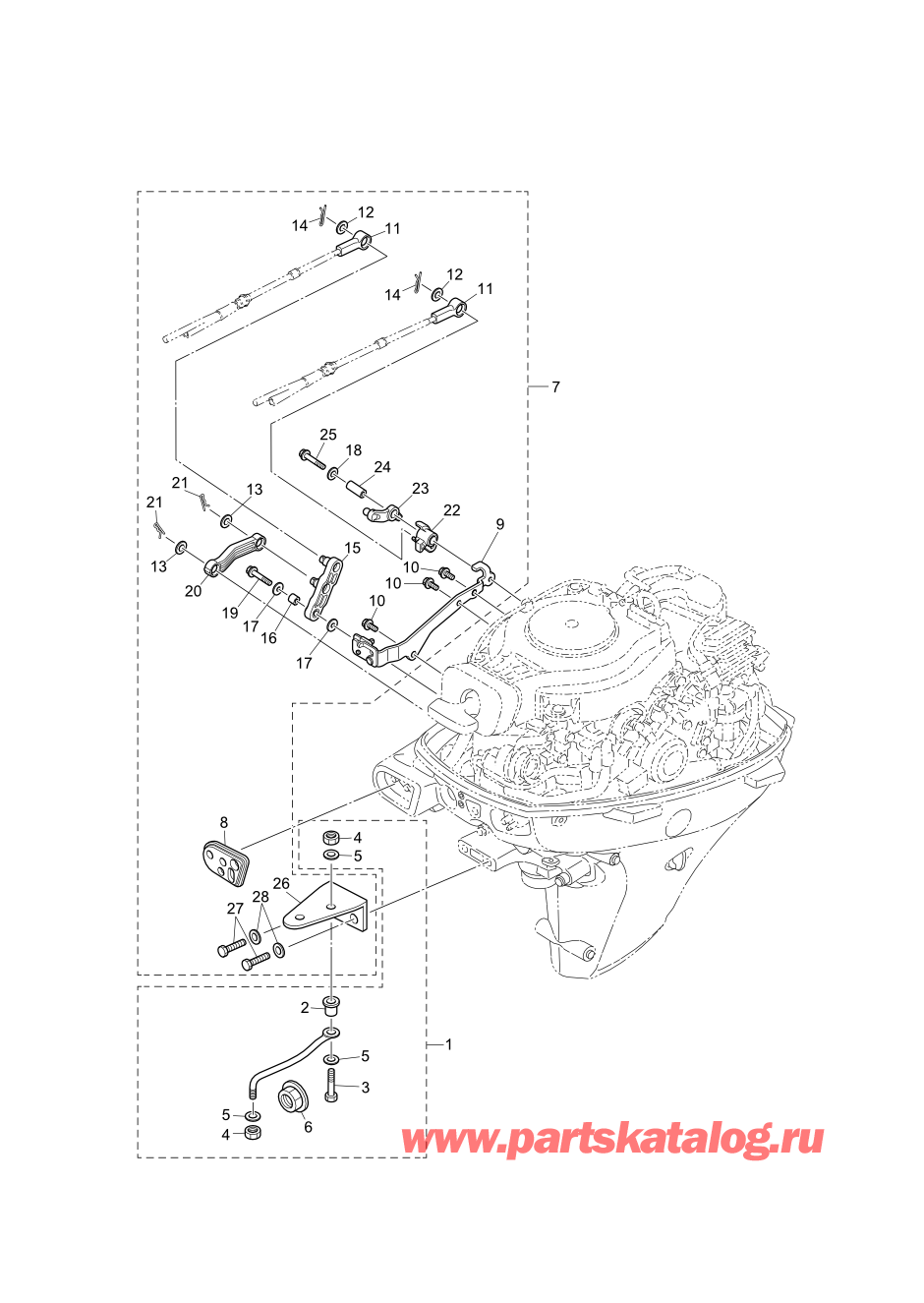 Tohatsu MFS20-E (002-21057-0AG) / Fig.14 Запчасти для дистанционного управления 