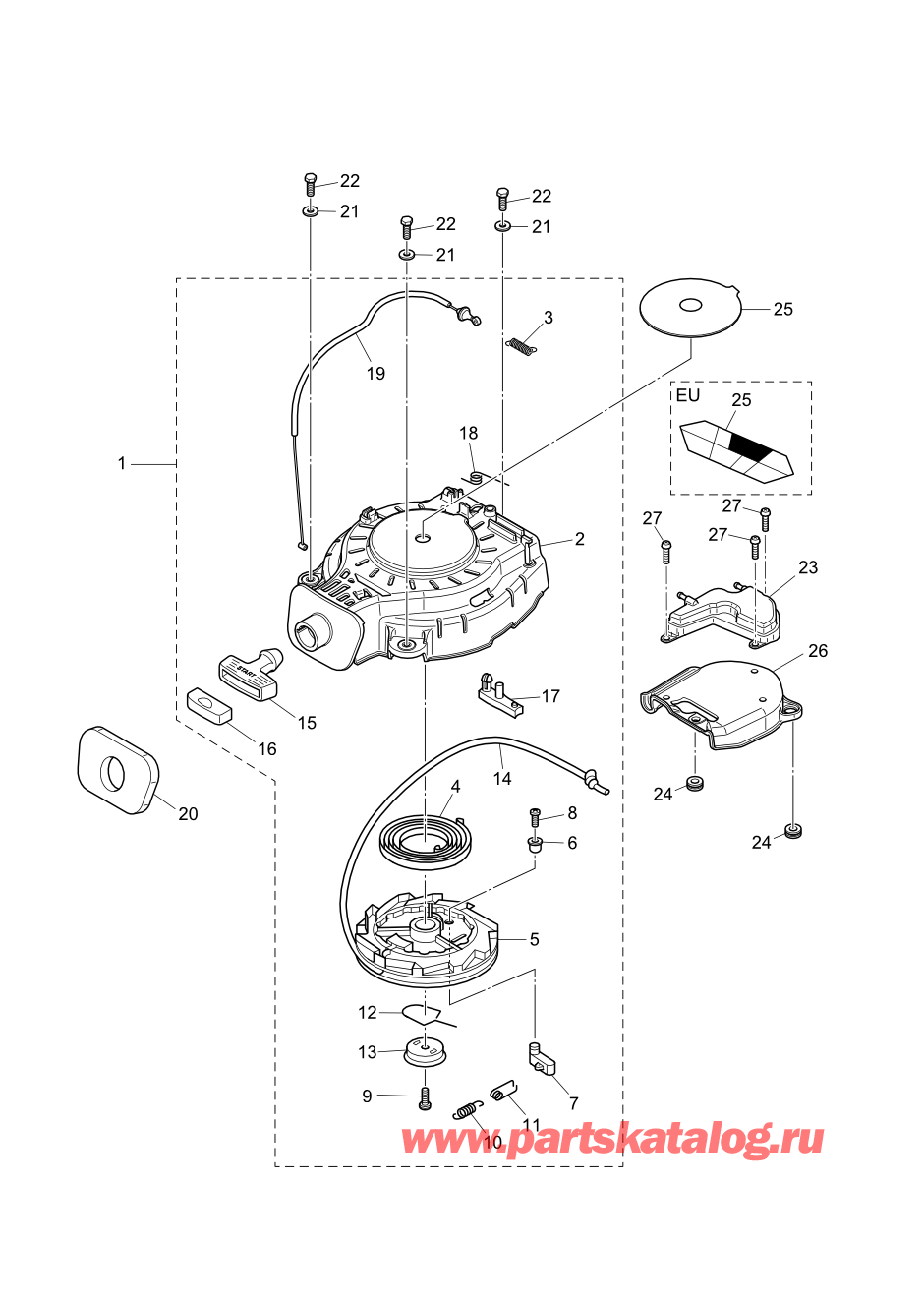 Tohatsu MFS20-E (002-21057-0BX) / Fig.06 Барабанный стартер 