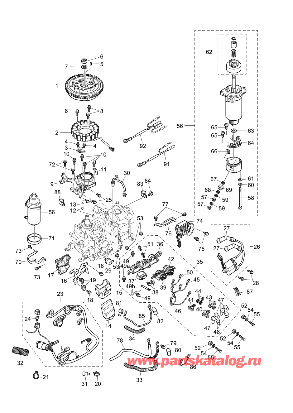 Tohatsu MFS20-E (002-21057-0BX) / Fig.07 Магнето / Электрические части 