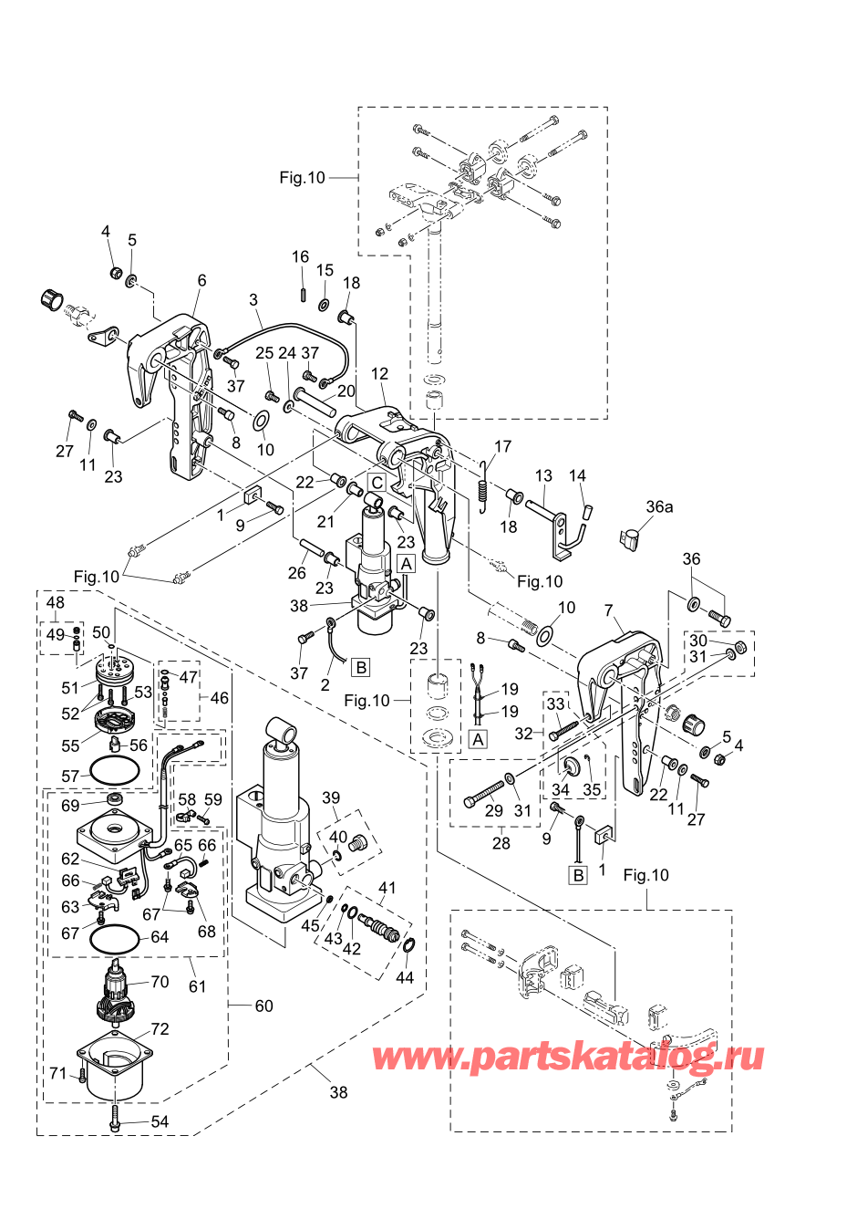 Tohatsu MFS20-E (002-21057-0BX) / Fig.11 Кронштейн (ptt) 