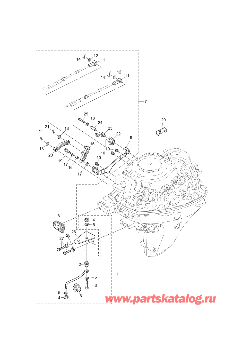 Tohatsu MFS20-E (002-21057-0BX) / Fig.14 Запчасти для дистанционного управления 