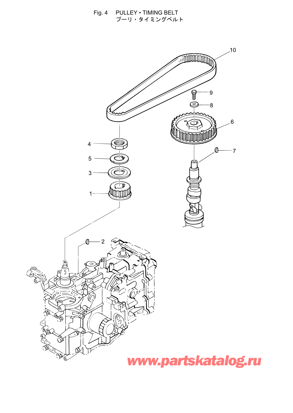 Tohatsu MFS30-B (002-21050-8) / Fig.04 Шкив / Ремень распредвала 