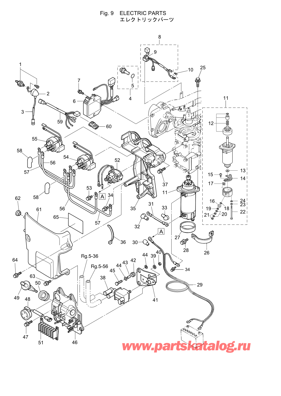 Tohatsu MFS30-B (002-21050-8) / Fig.09 Электрические части 