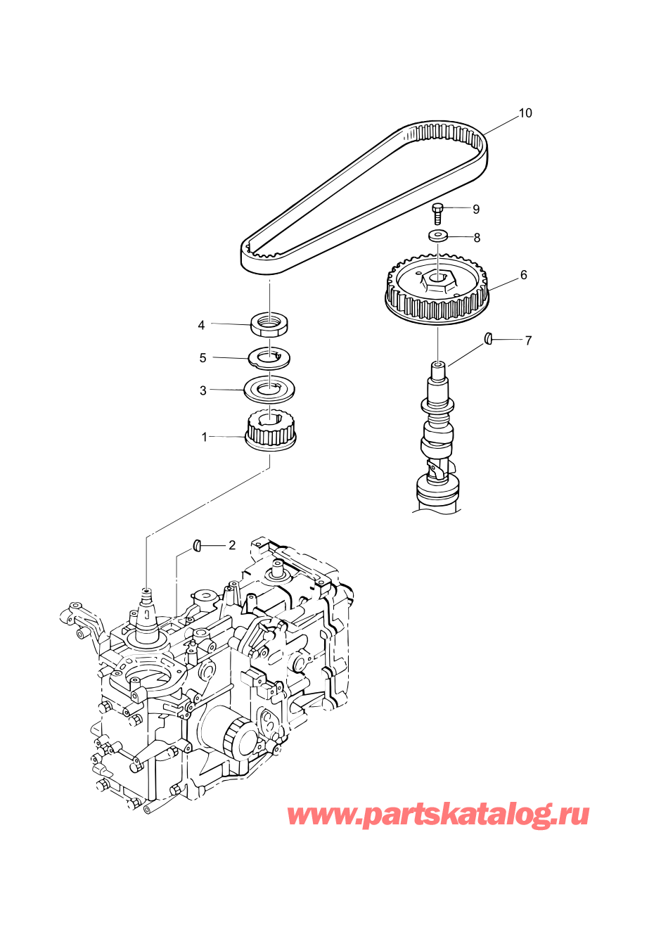 Tohatsu MFS30-C (002-21050-0AF) / Fig.04 Шкив / Ремень распредвала 