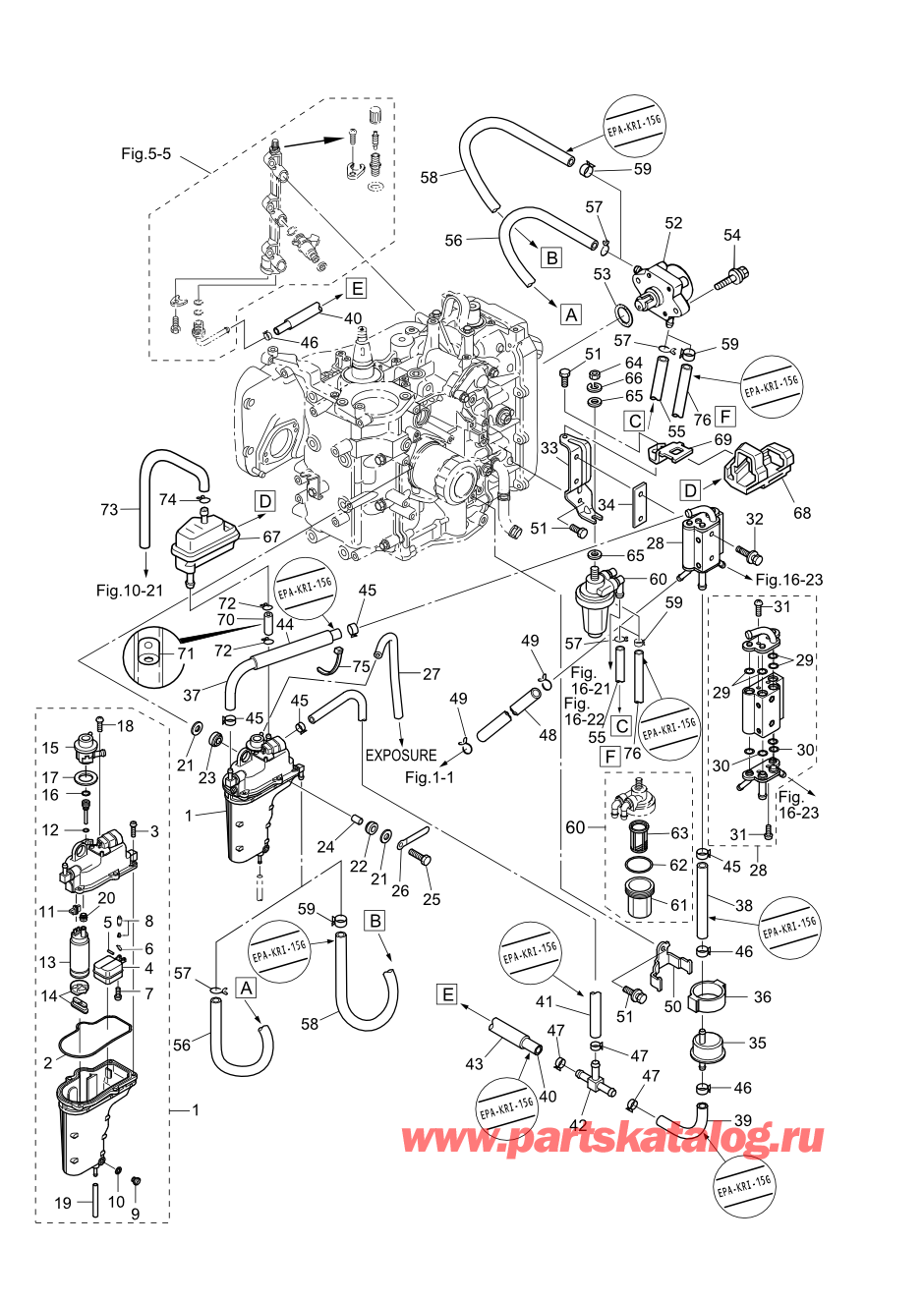 Tohatsu MFS30-C (002-21050-0AF) / Fig.06 Топливная система 