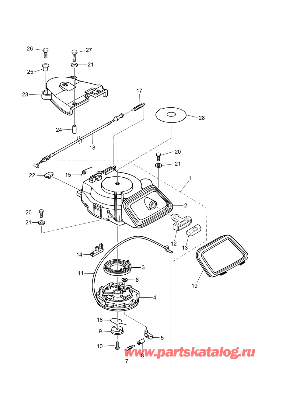 Tohatsu MFS30-C (002-21050-0AG) / Fig.07 Барабанный стартер 