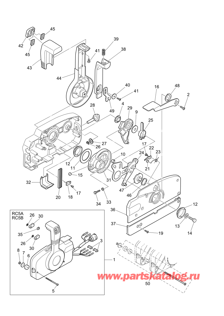 Tohatsu MFS30-C (002-21050-0AG) / Fig.21 детали и запчасти Of Дистанционное управление 