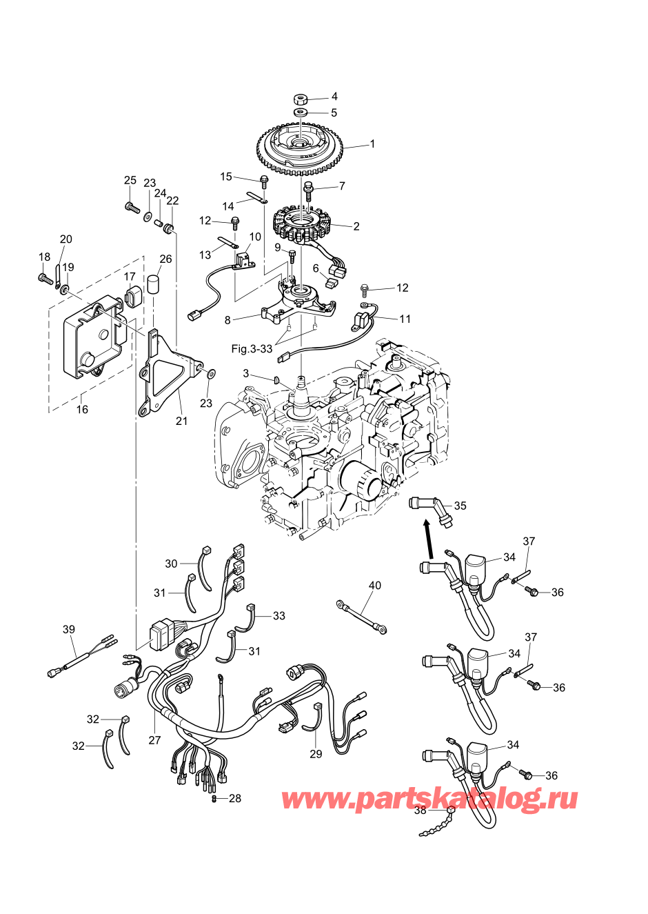 Tohatsu MFS30-C (002-21050-0AK) / Fig.08 Магнето 