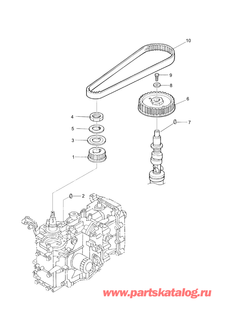 Tohatsu MFS30-C (002-21050-0BA ) / Fig.04 Шкив / Ремень распредвала 