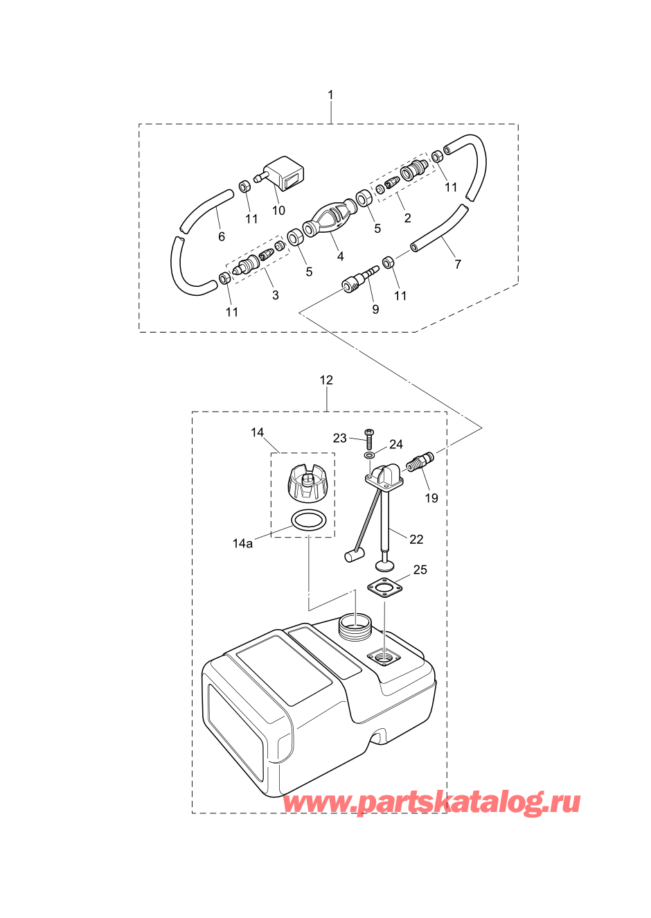 Tohatsu MFS30-C (002-21050-0BA ) / Fig.20 Топливный бак 