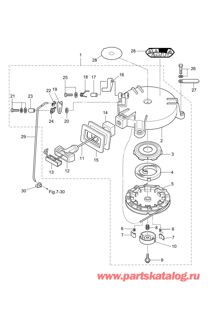 Tohatsu MFS5C (002-21046-0AH) / Fig.05 Барабанный стартер 