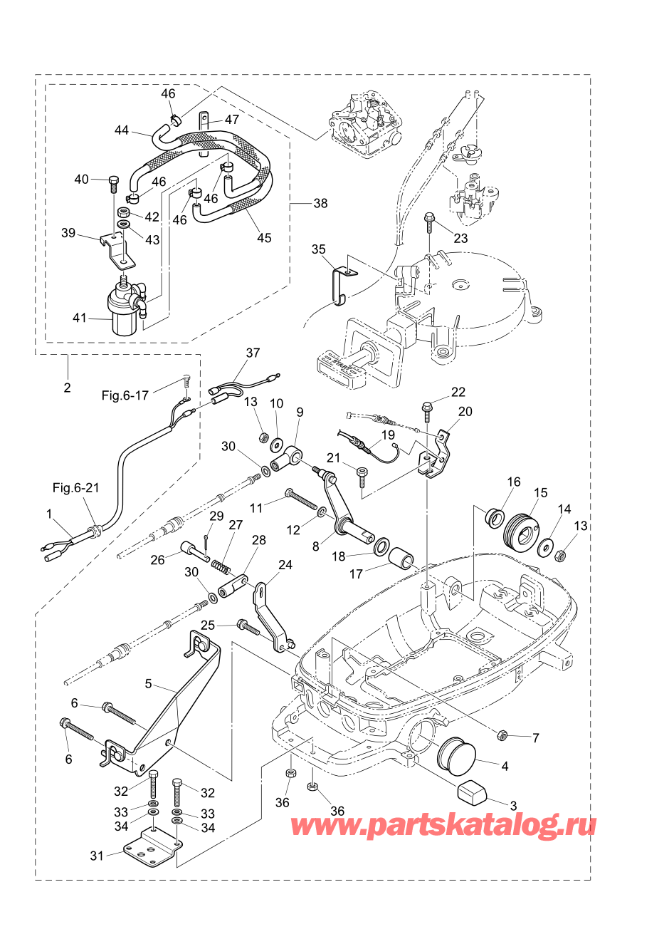 Tohatsu MFS5C (002-21046-0AK) / Fig.14 Дополнительные опции (1) Аксессуары (Дистанционное управление) 