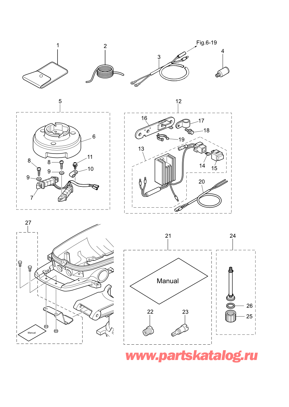 Tohatsu MFS5C (002-21046-0AK) / Fig.16 Дополнительные опции (2) Аксессуары 