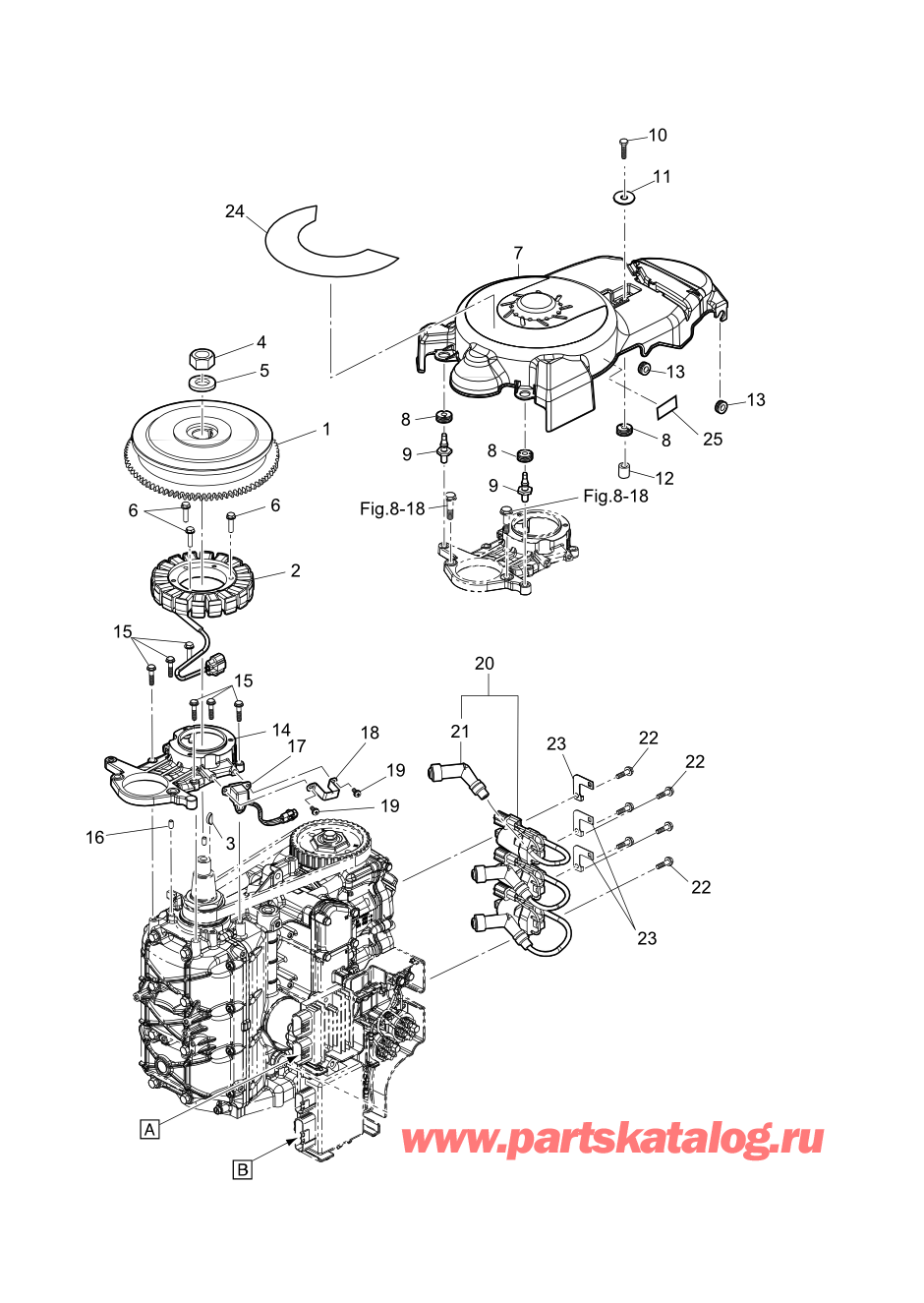 Tohatsu MFS60A (02-21058-0AK) / Fig.07 Магнето 