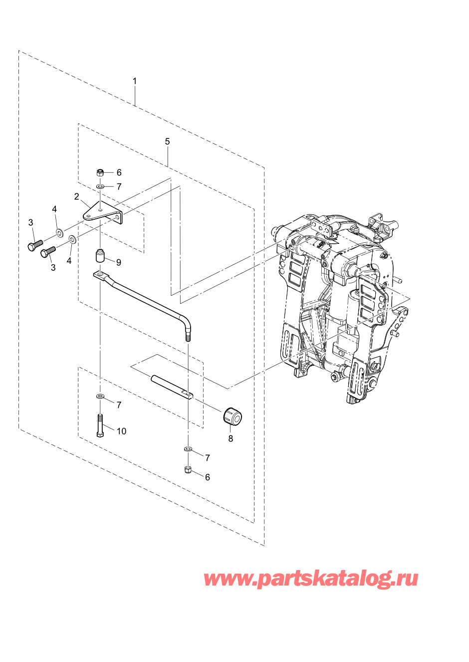 Tohatsu MFS60A (02-21058-0AK) / Fig.17 Рулевая система 