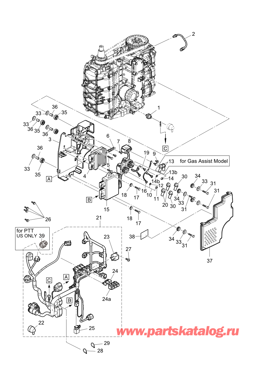 Tohatsu MFS60A (002-21058-0BX) / Fig.09 Электрические части 