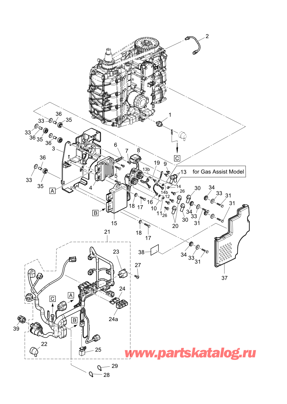 Tohatsu MFS60A (002-21058-0BA) / Fig.09 Электрические части 