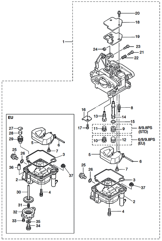 tohatsu   MFS6A3 00221051-8 / Carubretor 