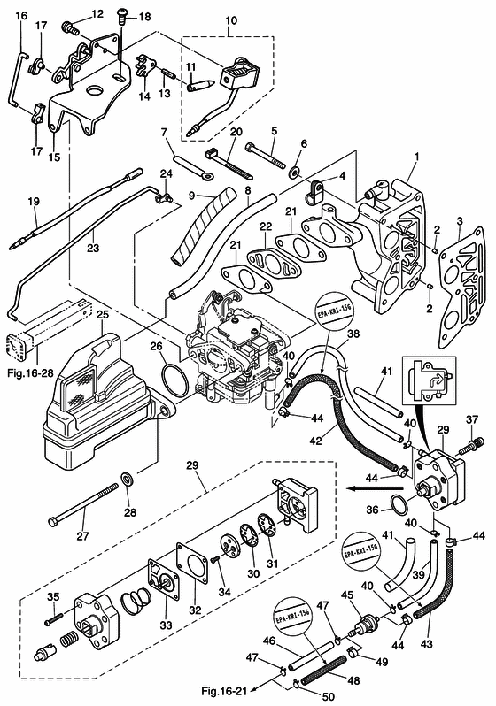 tohatsu   MFS6A3 00221051-9 / Впускной коллектор, Топливный насос 