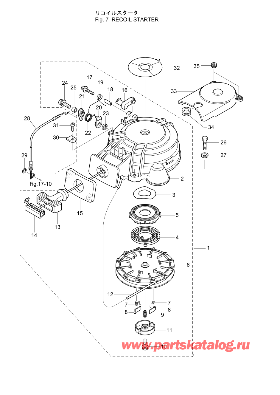 Tohatsu MFS6A3 (002-21051-9) / Fig.07 Барабанный стартер 