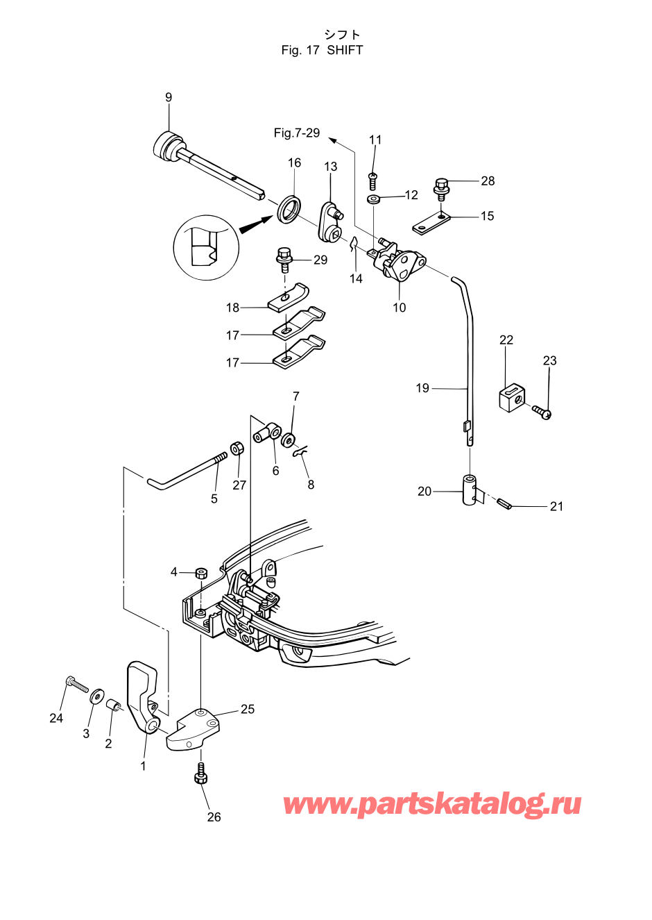 Tohatsu MFS6A3 (002-21051-9) / Fig.17 Переключатель 