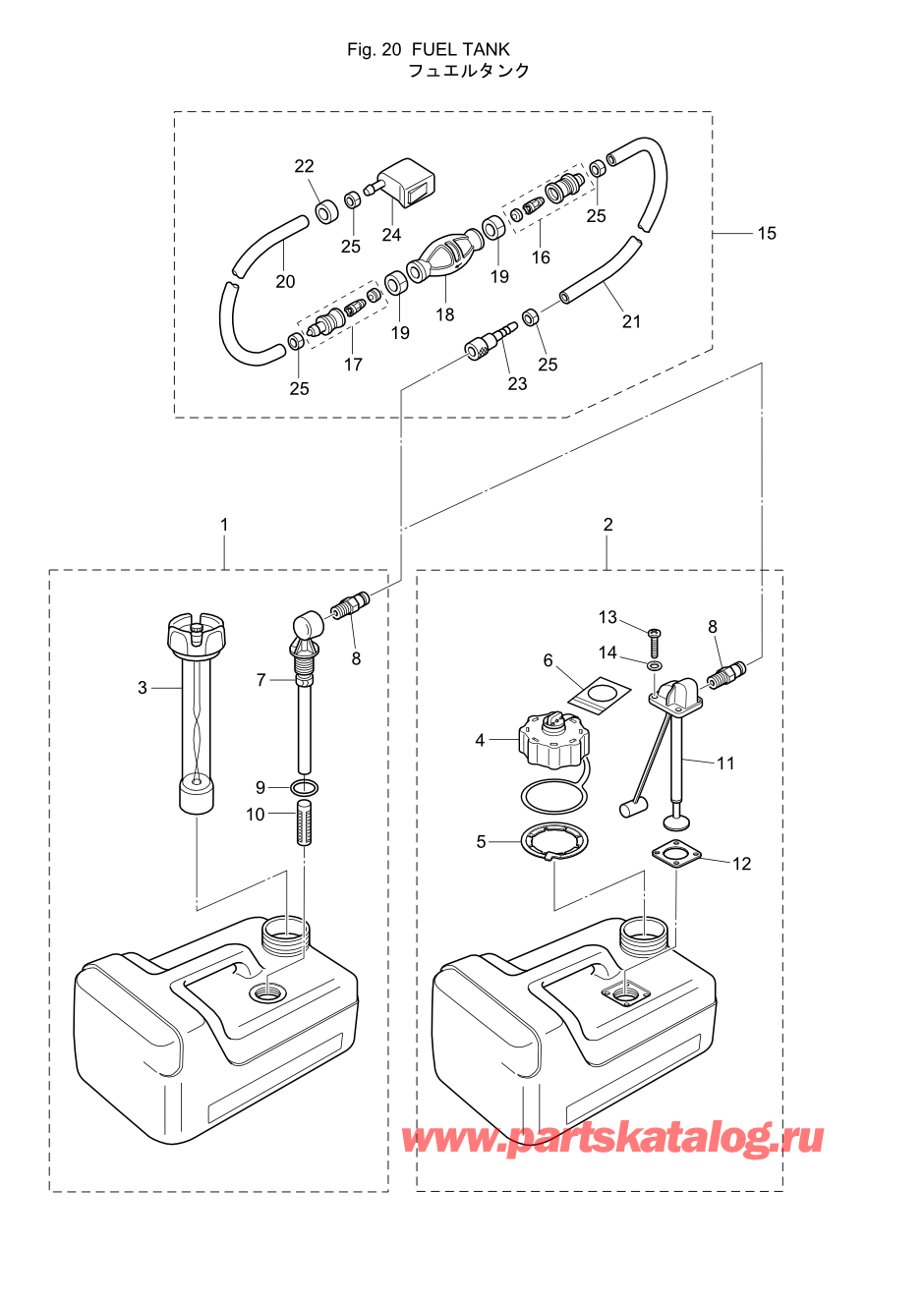 Tohatsu MFS6A3 (002-21051-9) / Fig.20 Топливный бак 