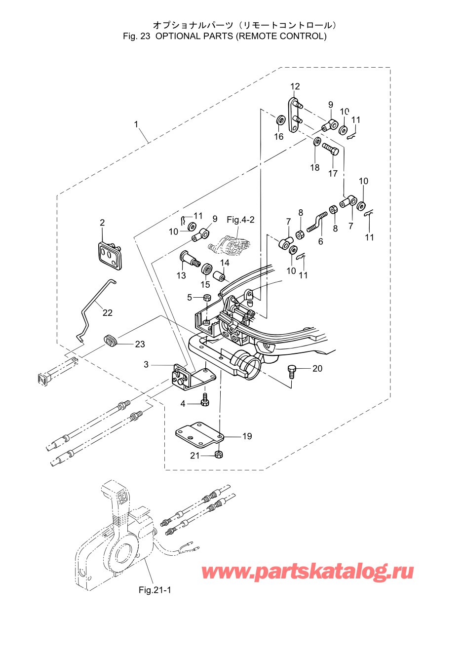 Tohatsu MFS6A3 (002-21051-9) / Fig.23 Дополнительные опции (Дистанционное управление) 