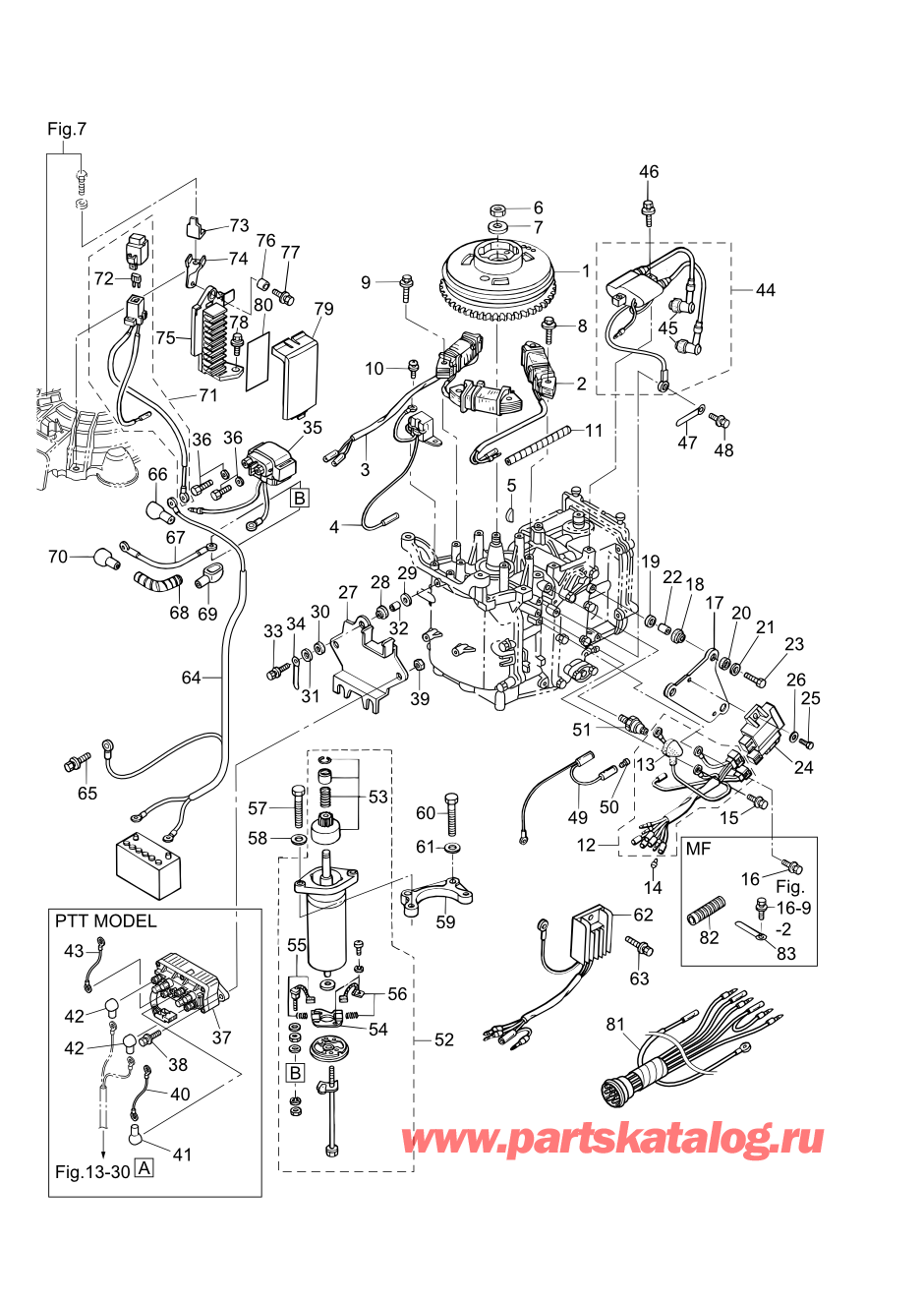 Tohatsu MFS6A3 (002-21051-0AF) / Fig.08 Магнето / Электрические части 