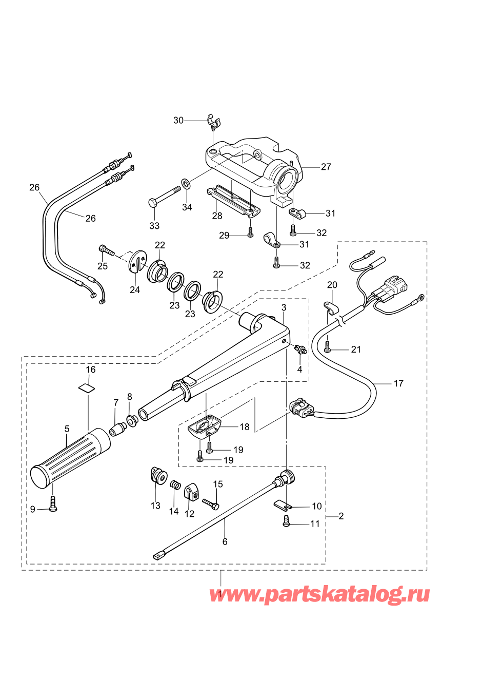 Tohatsu MFS6A3 (002-21051-0AF) / Fig.15 Румпель 