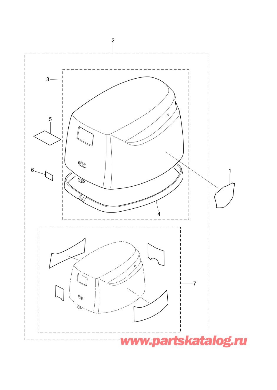 Tohatsu MFS6A3 (002-21051-0AF) / Fig.19 Верх капота 