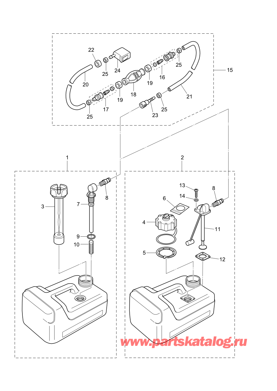 Tohatsu MFS6A3 (002-21051-0AF) / Fig.20 Топливный бак 