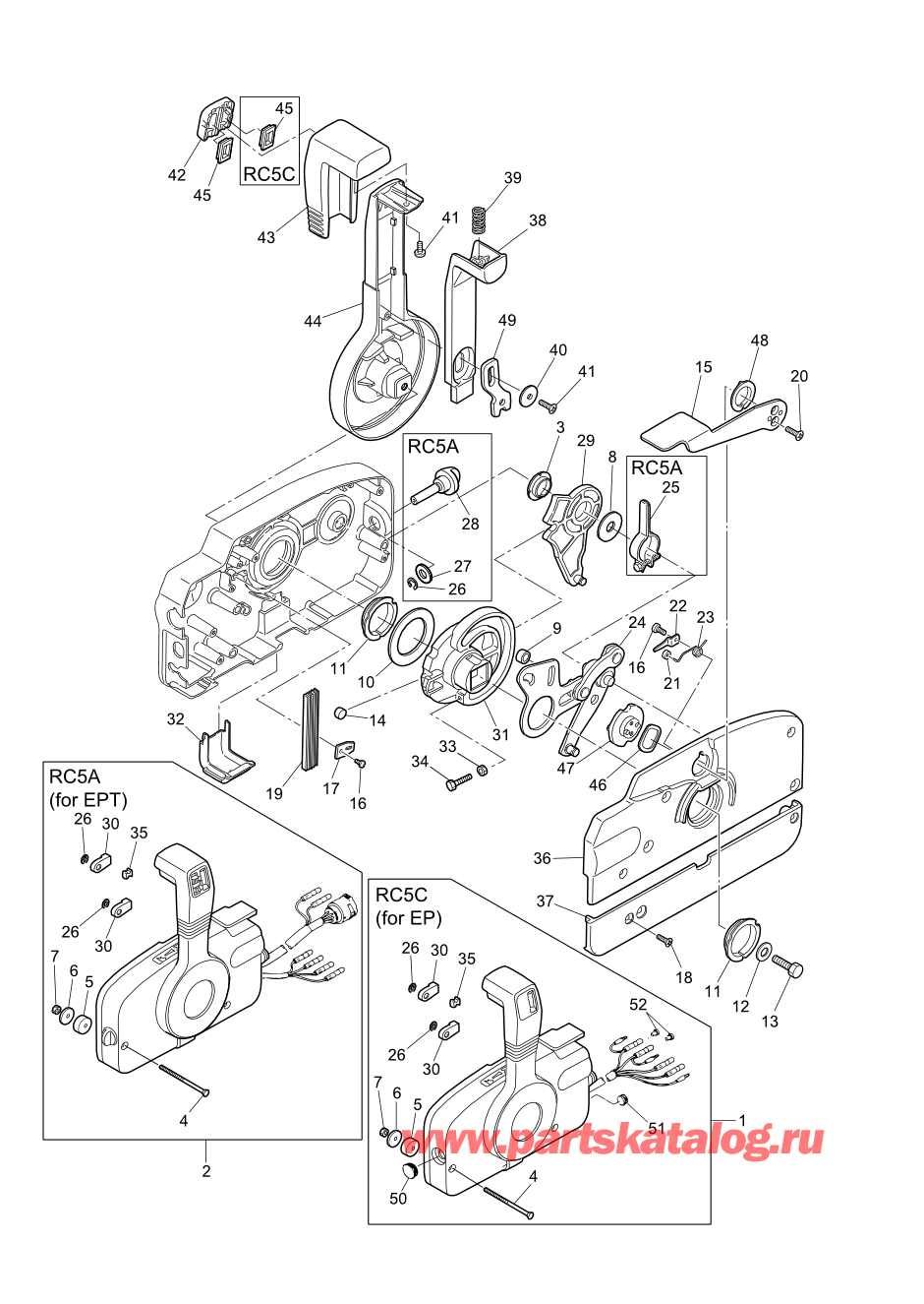 Tohatsu MFS6A3 (002-21051-0AF) / Fig.21 детали и запчасти Of Дистанционное управление 