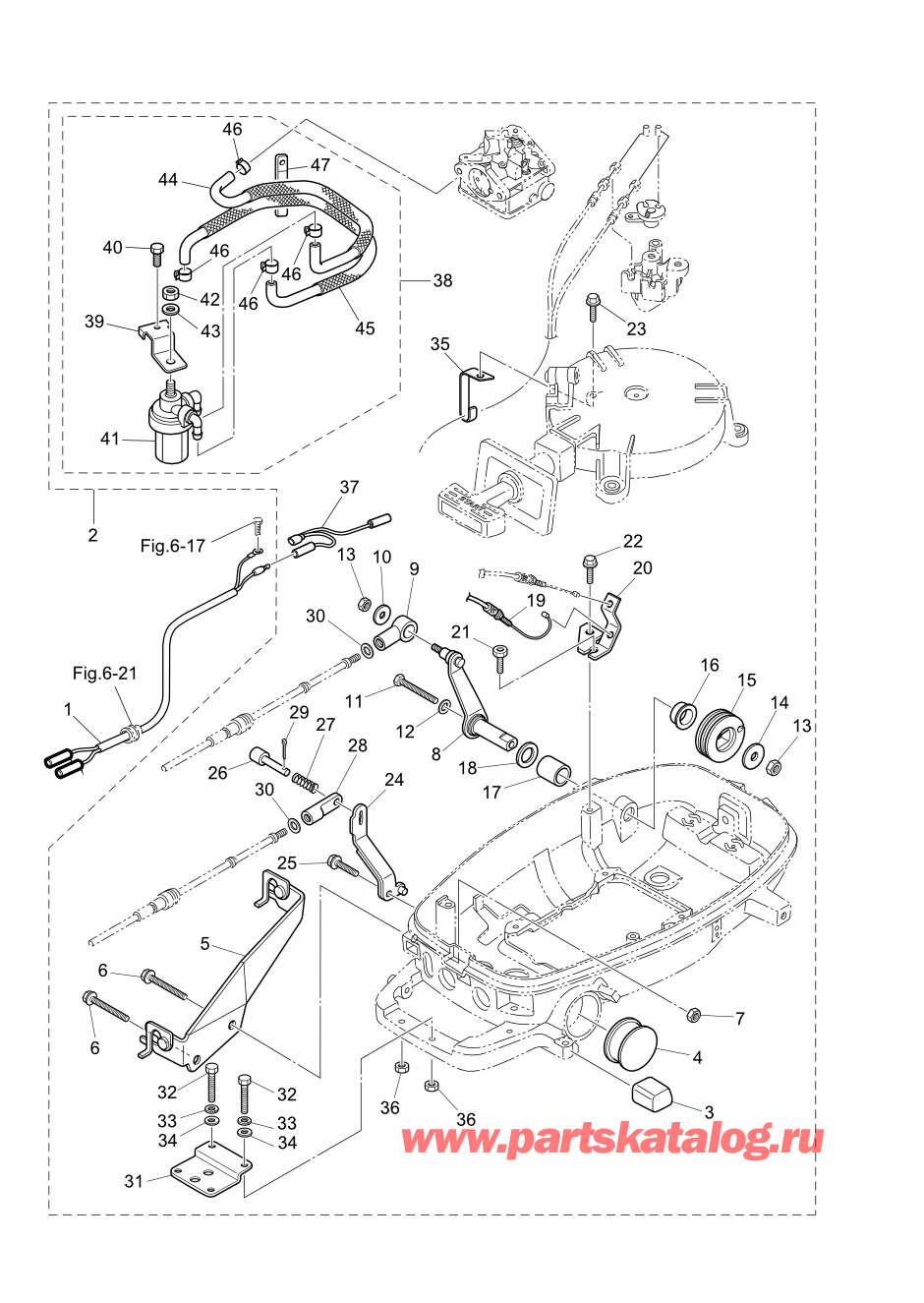 Tohatsu MFS6D (002-21046-0BA) / Fig.14 Дополнительные опции (1) Аксессуары (Дистанционное управление) 